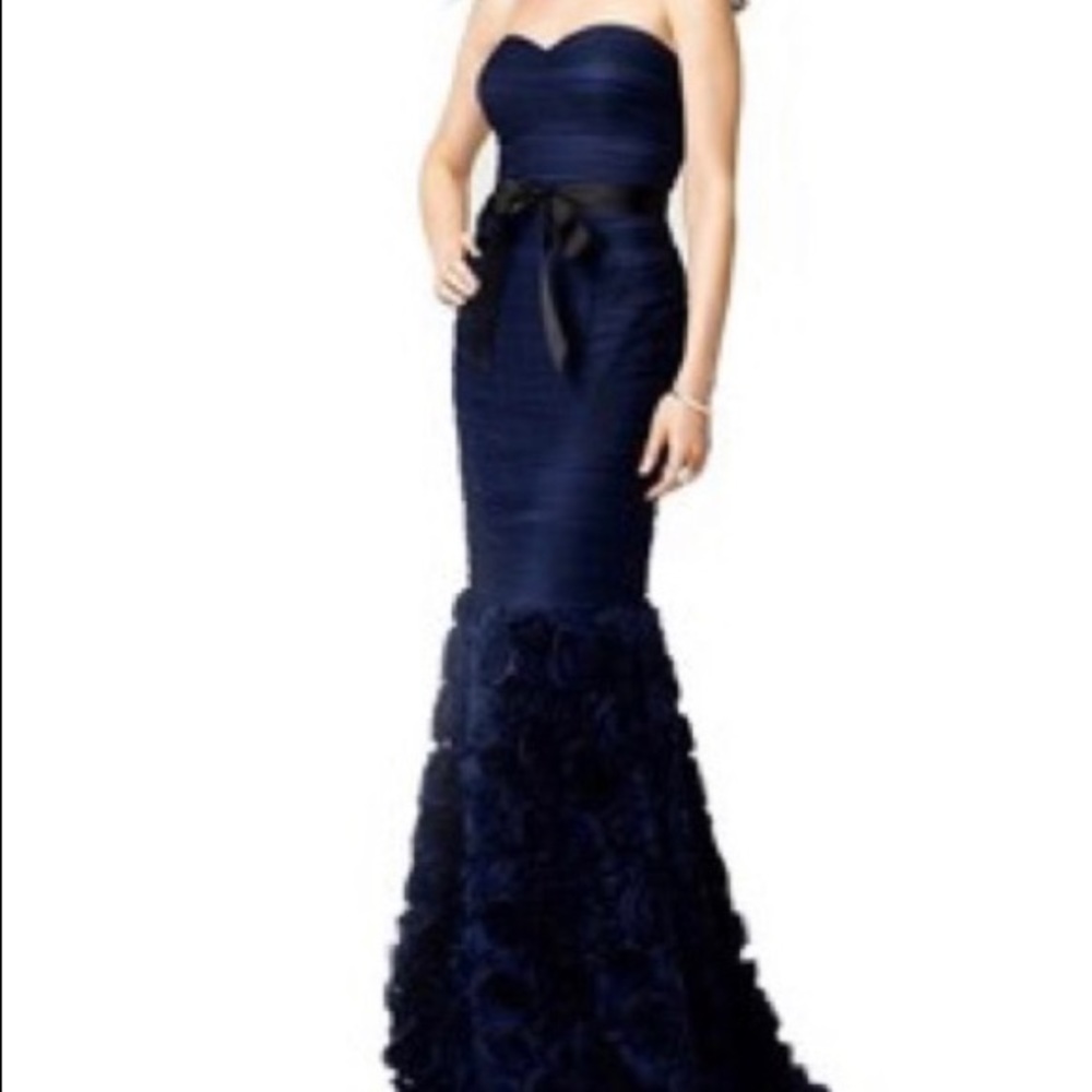 JS Collection Navy Blue Rosette Gown